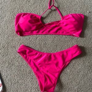 hot pink bathing suit